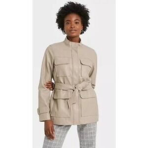 Anorak Faux Leather Jacket-XL